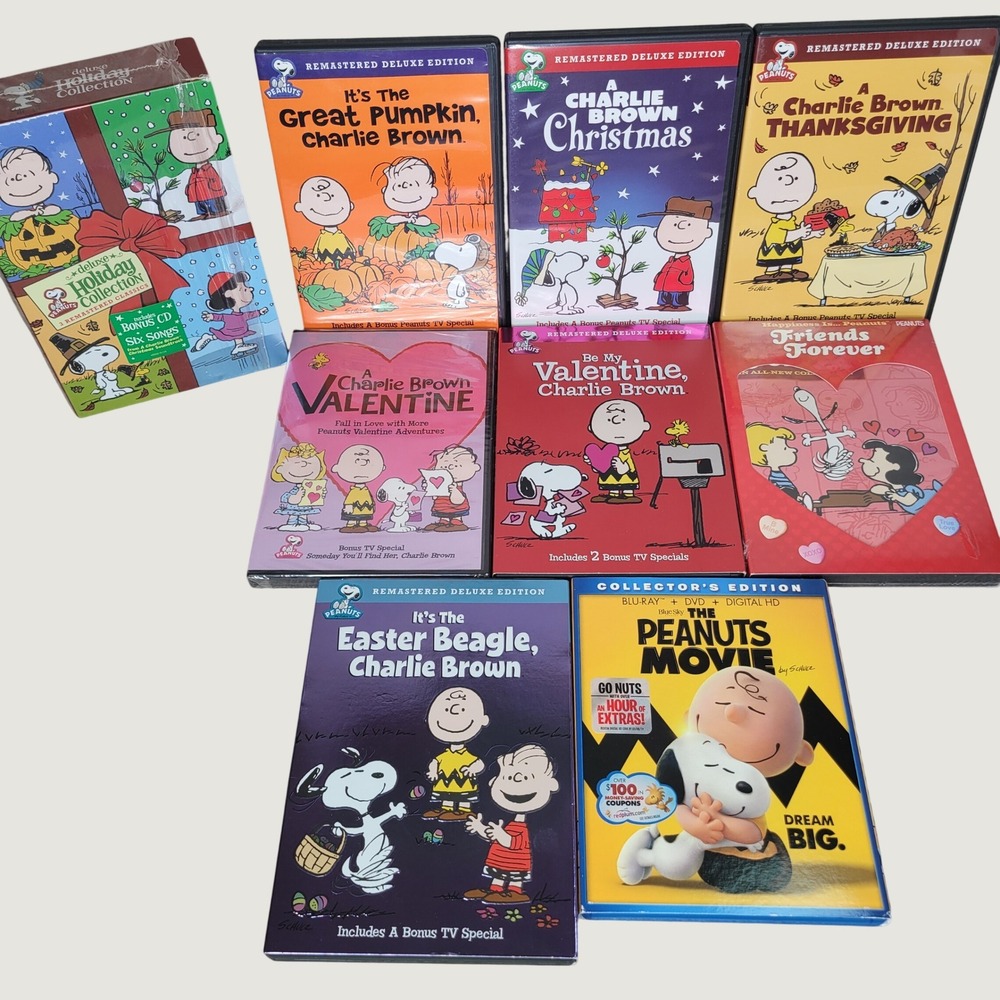 Peanuts Charlie Brown Holiday DVD Blu-ray Lot Christmas Halloween Valentine